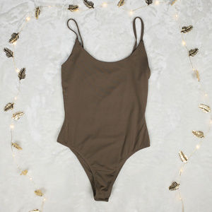 NWT Showpo Dark Mocha Bodysuit Tank Sz 6 A25
